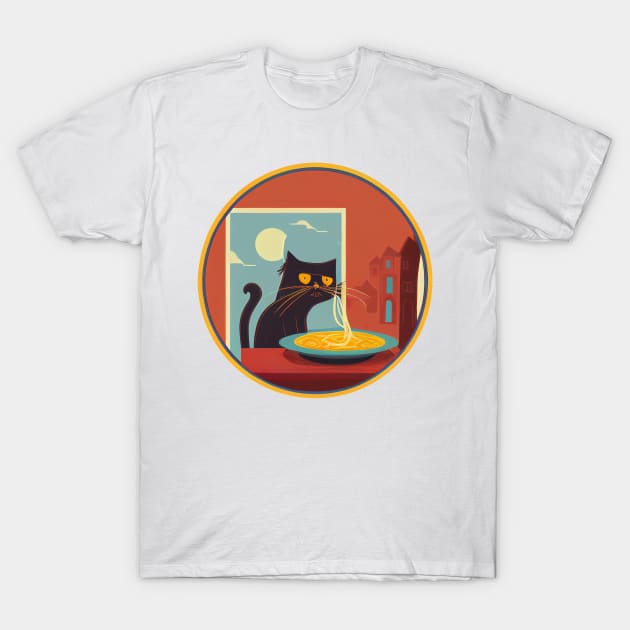 Cat Hypnotized by Spaghetti T-Shirt by Ink Fist Design